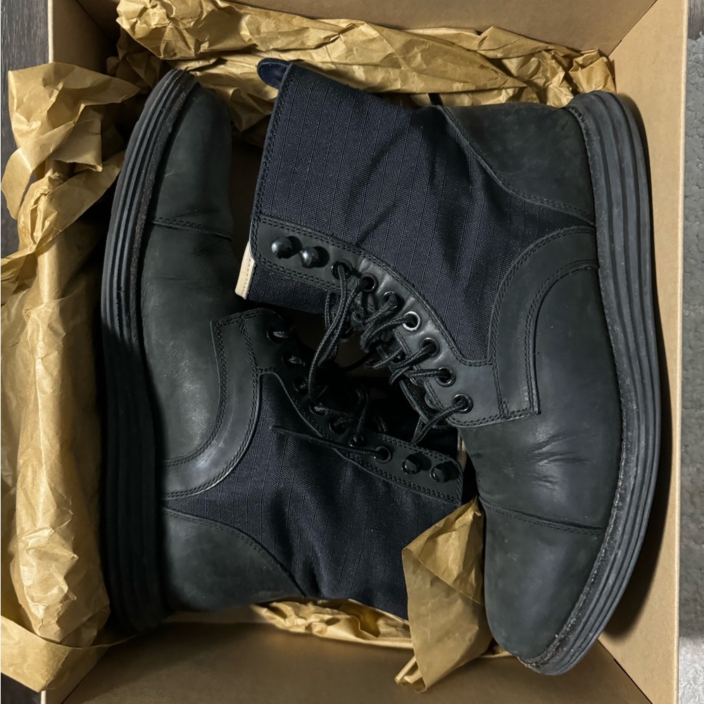Cole Haan Lunargrand Lace Boots - Black, Size 8.5M - Picture 1 of 7